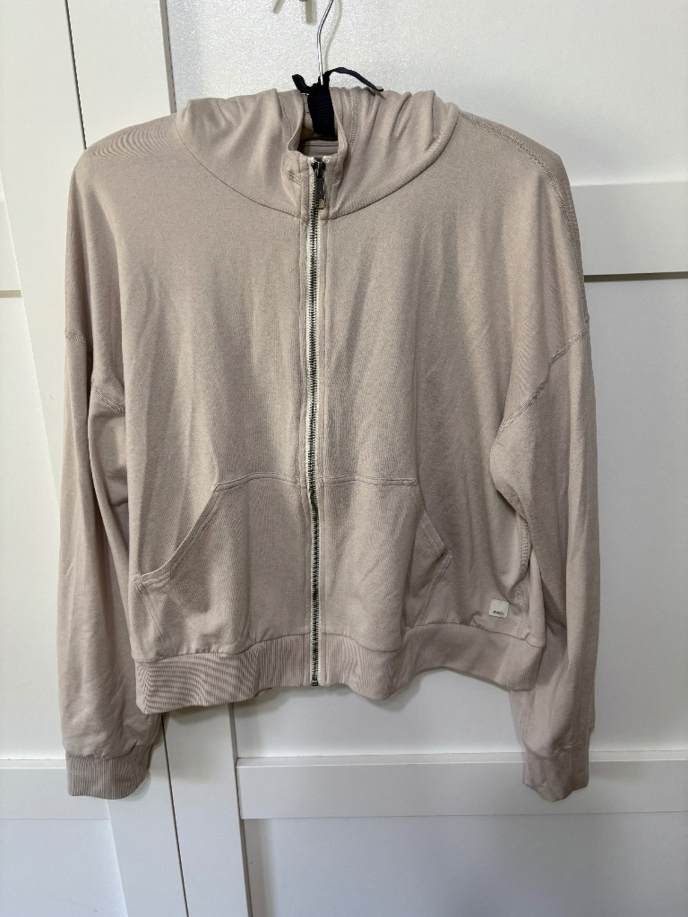Vuori Halo Modern Full Zip Hoodie - Ecru Heather size Large